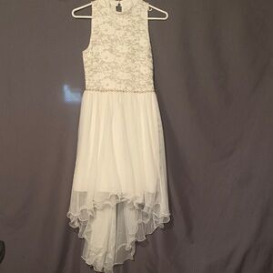 Elegant White Lace Kids Dress